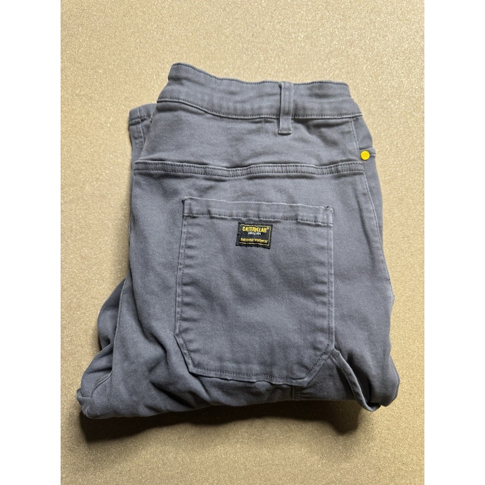 New CATERPILLAR Double Knee Carpenter Size 38 x 32 Gray 7-Pocket Work Men Pants